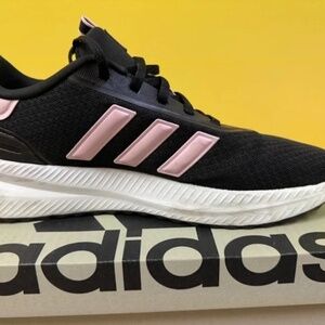 Adidas Women's Black with Pink Stripe Running Shoes